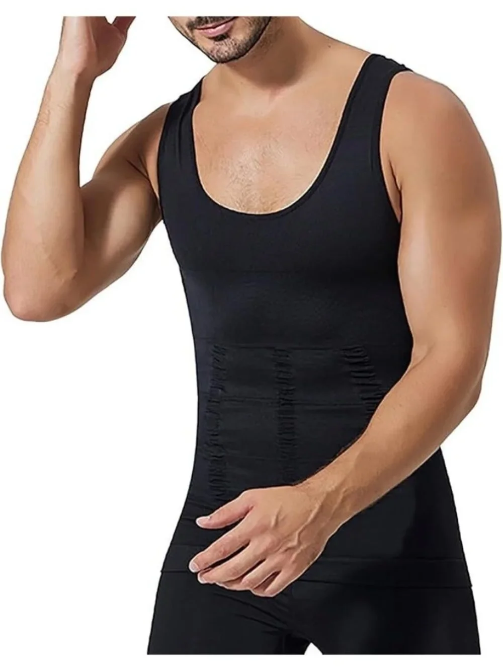 Compression Tank Top Mens Small Black Undershirt Muscle Slimming Body Shaper Gym